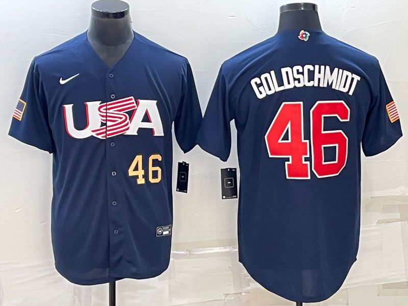 Men 2023 World Cub USA #46 Goldschmidt Blue Nike MLB Jersey1